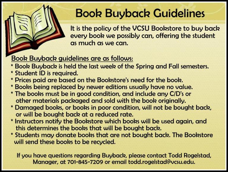 Book Buyback Guidelines